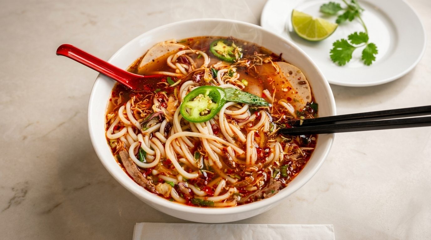 Spicy Lemongrass Beef Noodle Soup